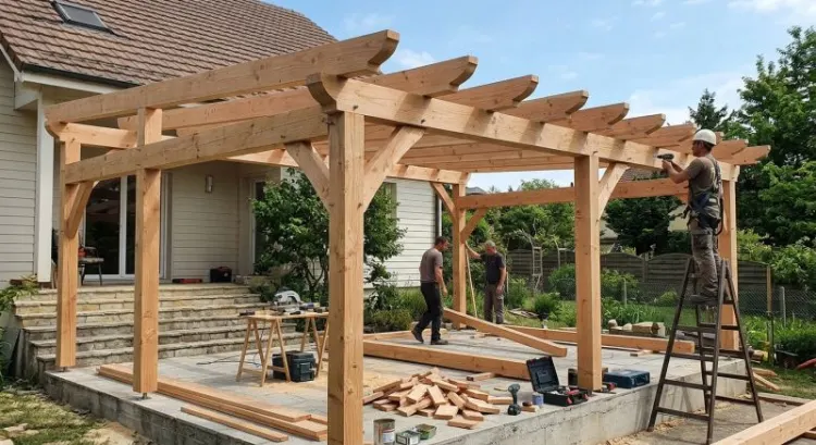 Menuisier charpentier pour une pergola bois : construction et terrasse