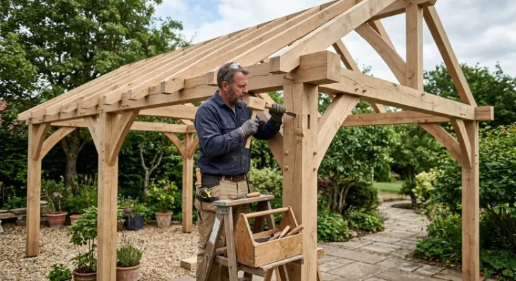 Menuisier charpentier pour une pergola bois : construction et terrasse